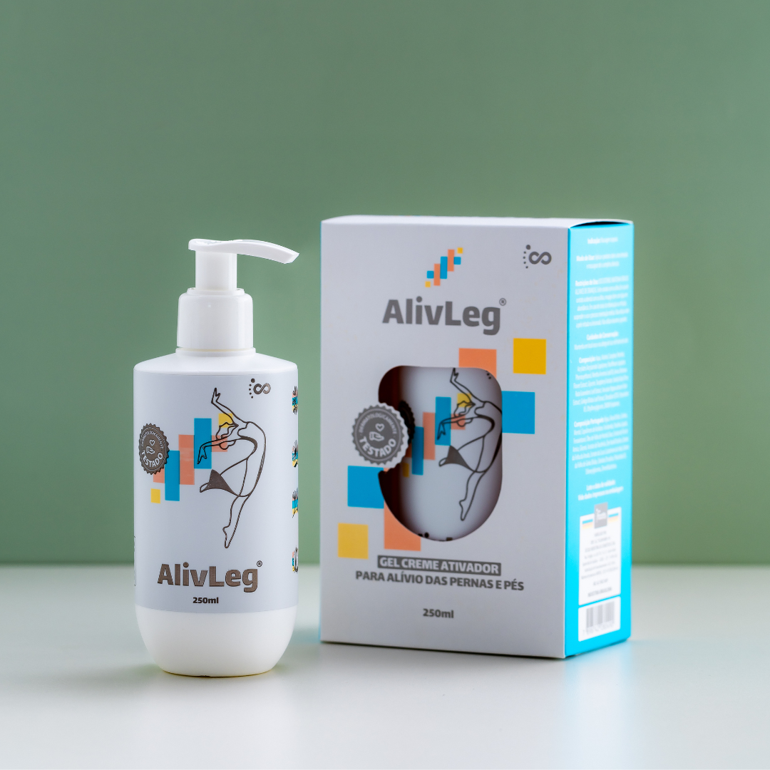Alivleg® - Gel Ativador para Alívio de Pernas e Pés 250ml - Grupo Vip